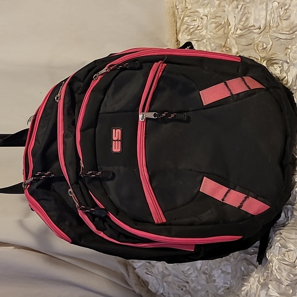 ES Backpack Large Black / Hot Pink.